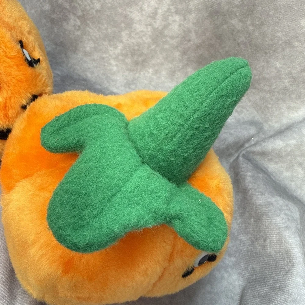 Vintage 80's Cuddle Wit Pumpkin Jack O Lantern Halloween Plush Lot Of 2 Decor 6